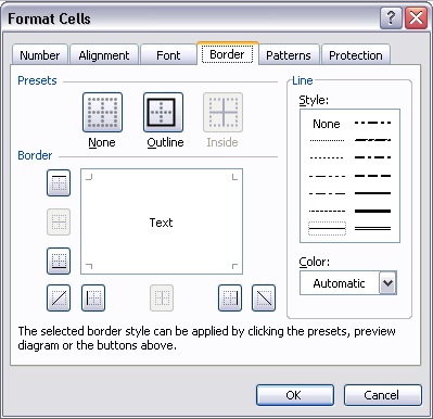 Format Cells